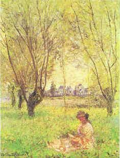 Claude Monet Woman Seated Under the Willows oil painting image